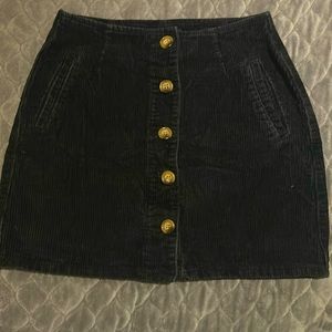 Corduroy Button Up Skirt